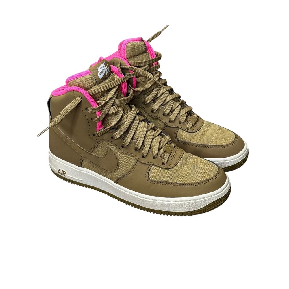 Nike Air Force 1 Men's Retro High Top 07 Golden Wheat Tan Pink 315121-204 Size 8
